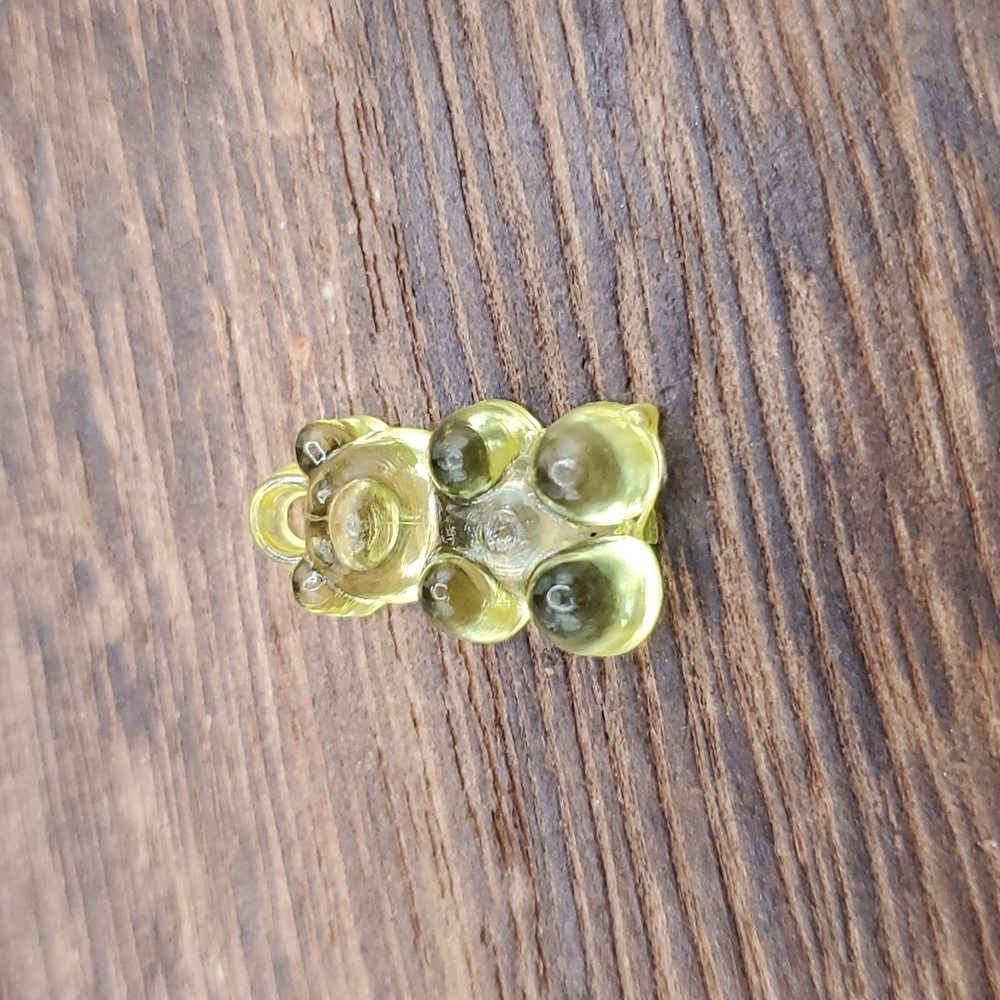 Lime yellow clear gummy bear charm P115‎